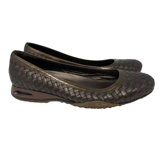 Nike Air Slip on flats US 8B BoxC Brown weaved leather Cole Haan GSeries - Picture 2 of 7